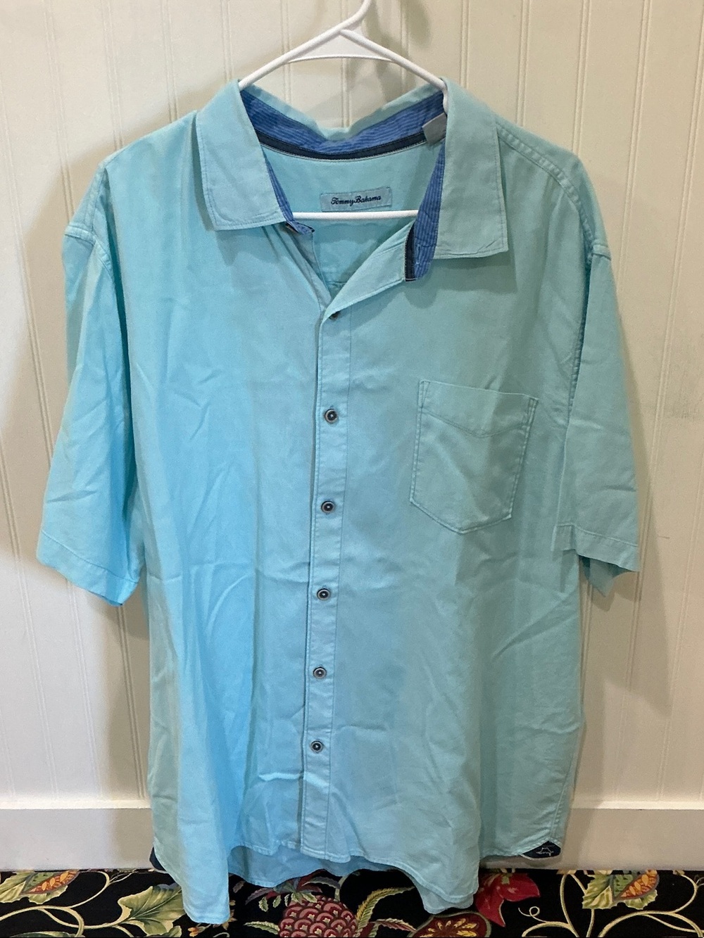 Tommy Bahama Light Aqua Short-Sleeve Button-Down Shirt